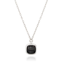 Anna Beck Small Hypersthene Cushion Silver Pendant  Necklace