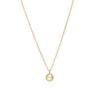Anna Beck Pearl Circle Drop Gold Necklace