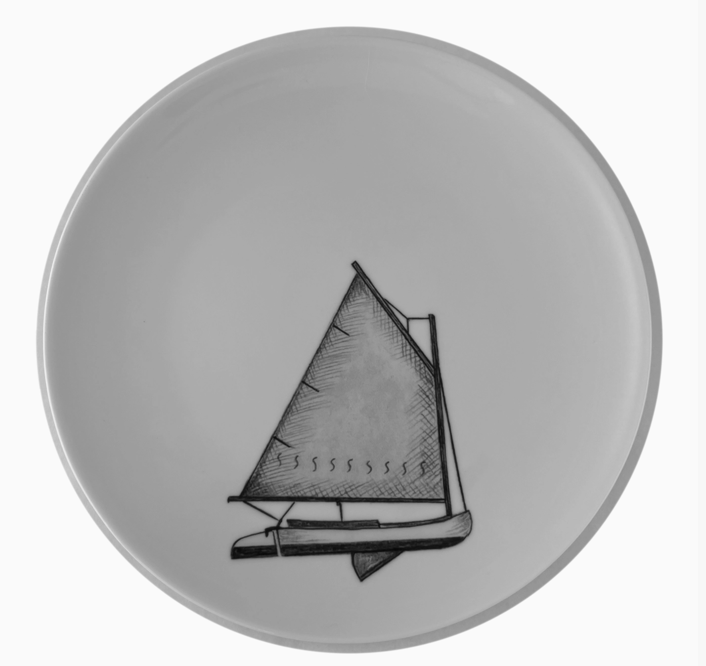 Sailboat Plate Catboat