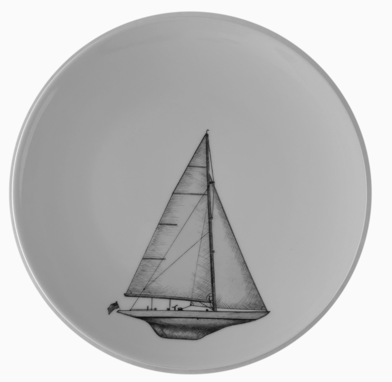 Twelve Meter Sailboat Plate