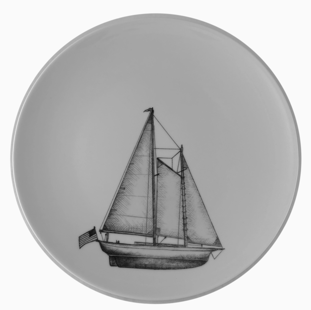 Sailboat Plate Schooner
