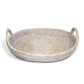 Matahari BAM230-WW Oval Tray with Loop Handles - WW 16x13x2.5(5)'H