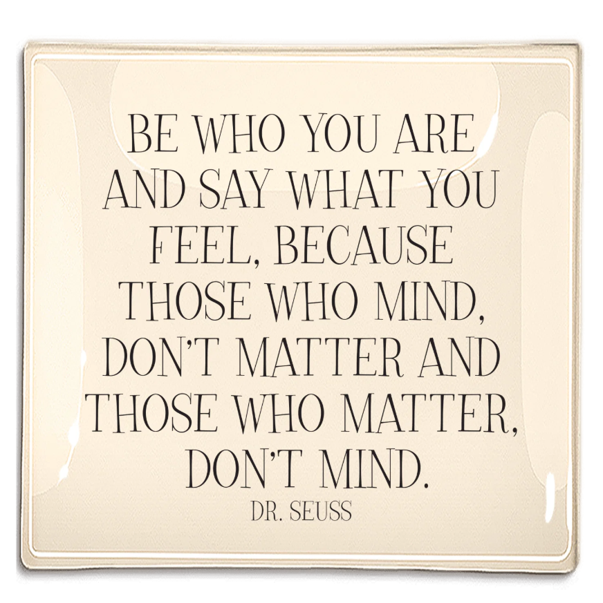 Ben's Garden Be Who You Are Decoupage Glass Tray