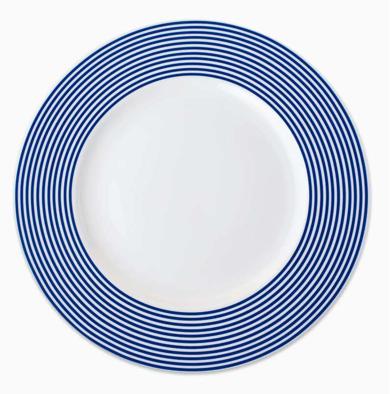 Newport Racing Stripe Rimmed Dinner Plate