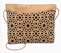 Natalie Therese Large Cork Zip Top Cross Body  Black Mandala