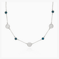AB Apatite Station Necklace- Silver - 16-18"