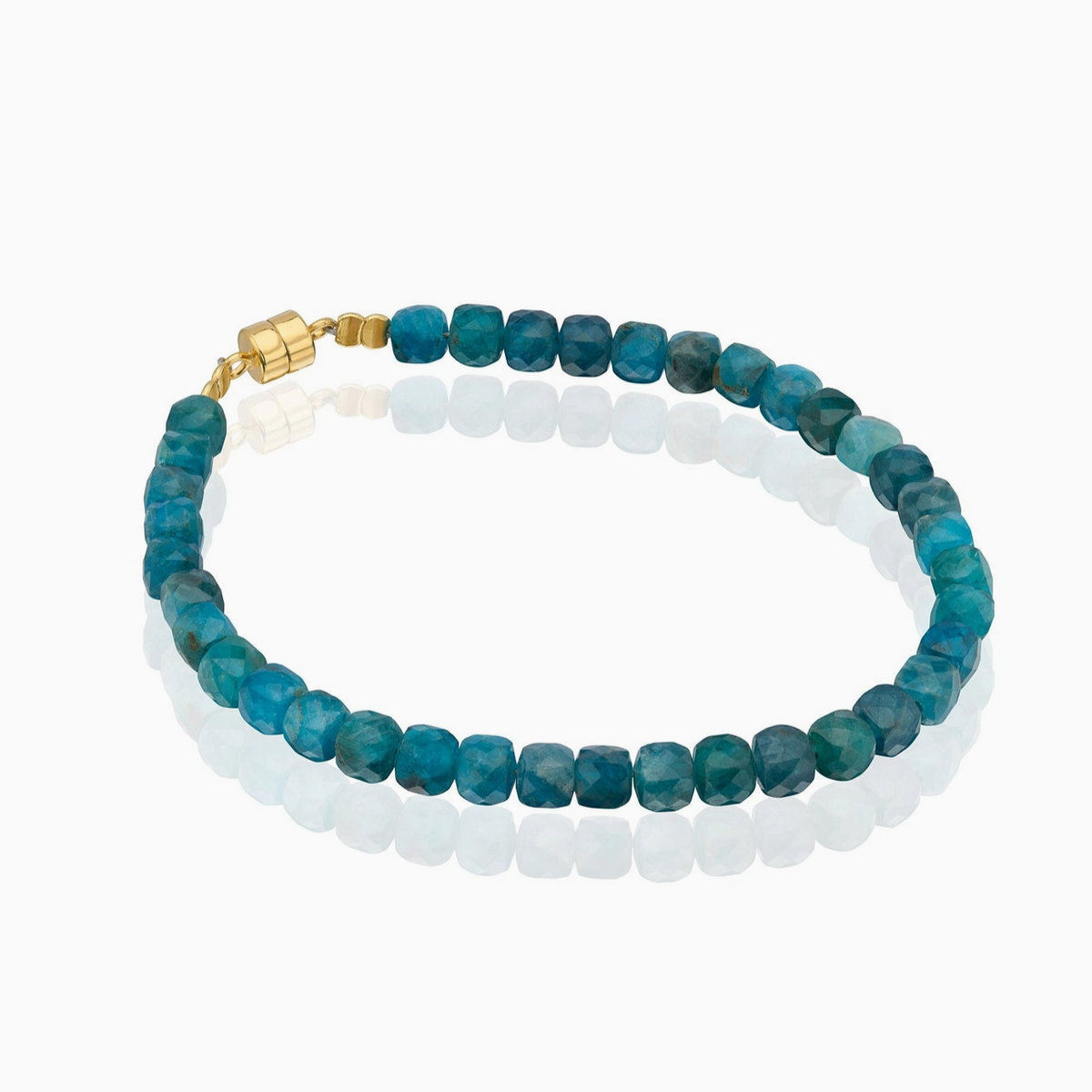 AB Cube Apatite Beaded Magnetic Bracelet - 6.5"