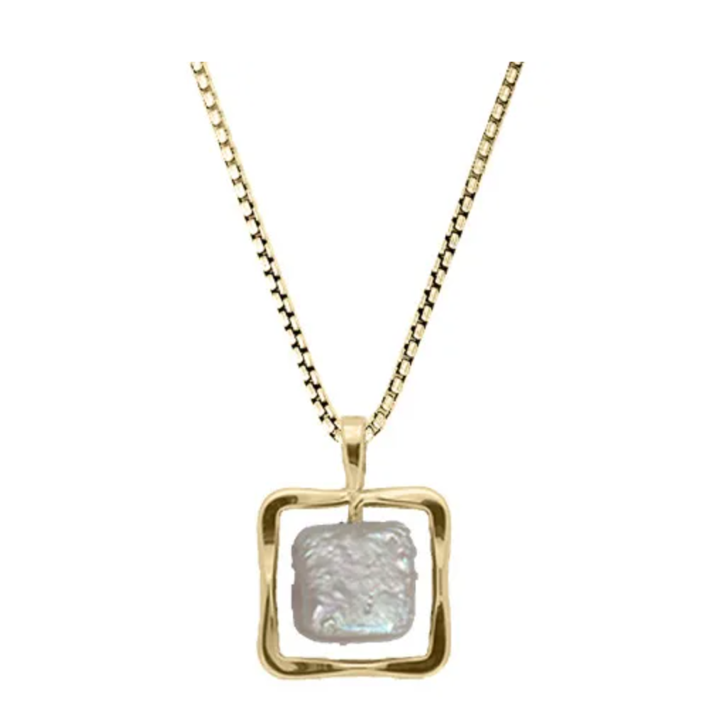 EL Design Zenith Pendant Gold/Pearl 18"