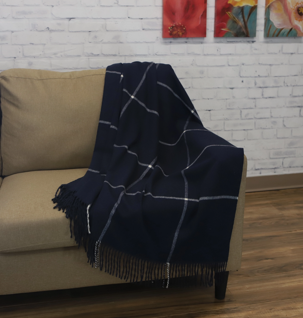 Glasgow Navy Throw Blanket