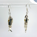 East Wind Articulated Fish w/Gold Leaf Eyes Earrings