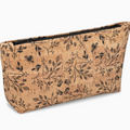 Natalie Therese Large Cork Zipper Pouch - Black Floral