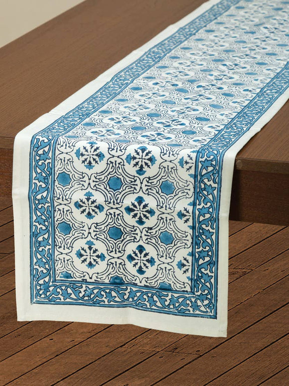 Sevya Blue Floral Table Runner