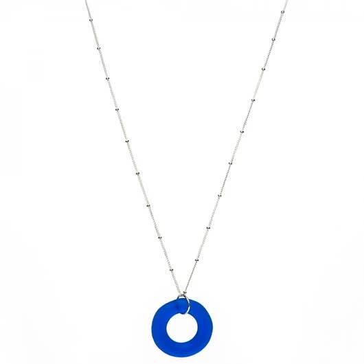 Smart Glass Simple Cobalt Seaglass Style Necklace