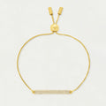 Petit Pave Bar Bracelet - Gold/White Topaz