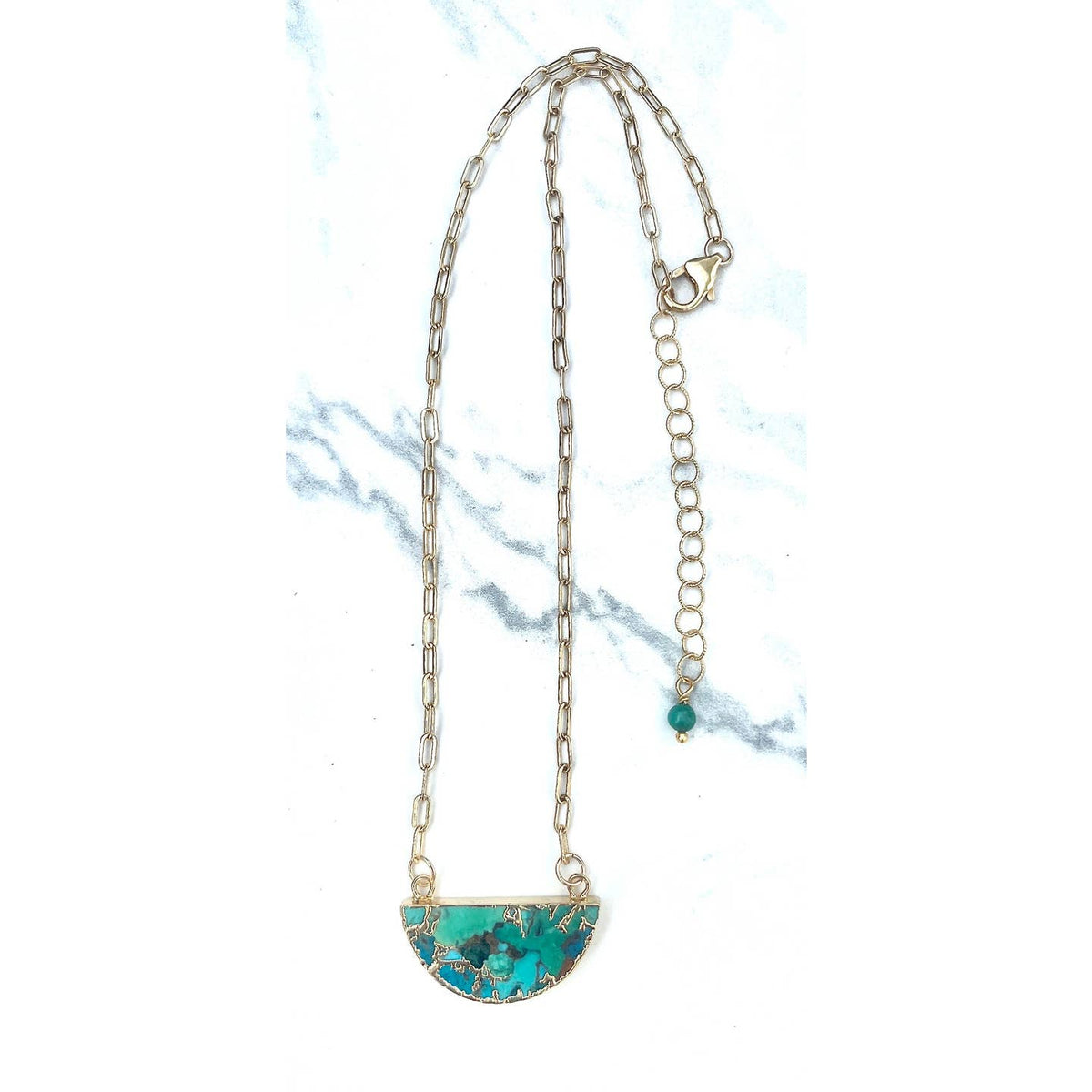 Gillian Inspired Designs Ocean Turquoise Gold Necklace – Oceana