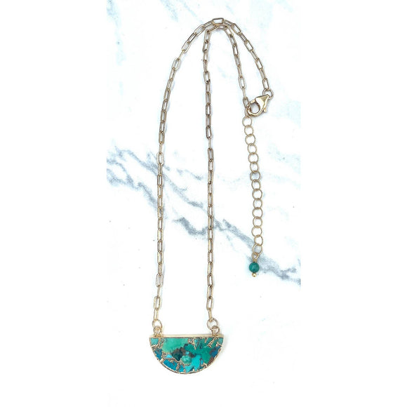 Gillian Inspired Designs Ocean Turquoise Gold Necklace