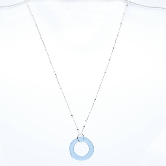 Smart Glass Simple Periwinkle Seaglass Style Necklace