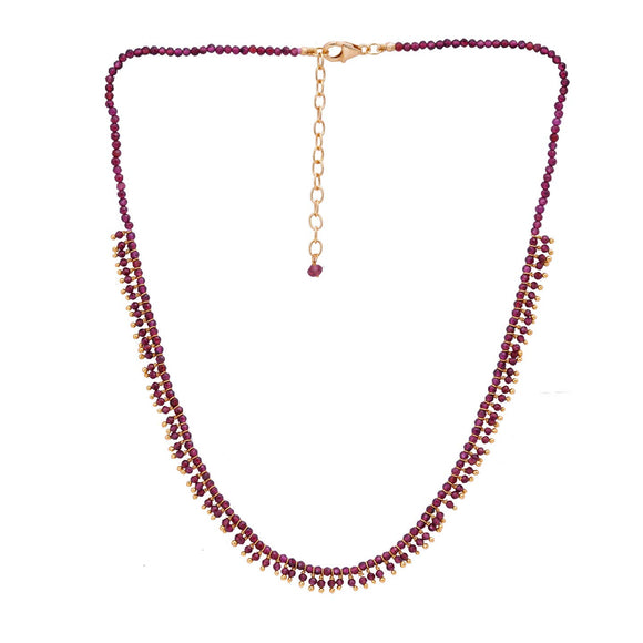 Manjusha Garnet Bead Accented Necklace