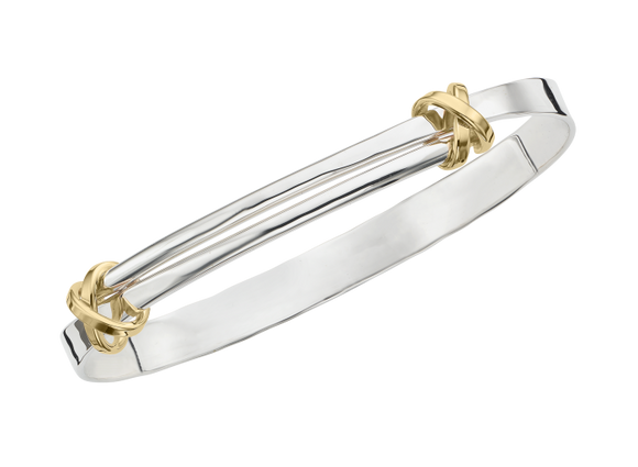 Ed Levin Signature Sterling Silver Kiss Bracelet with Gold Accents