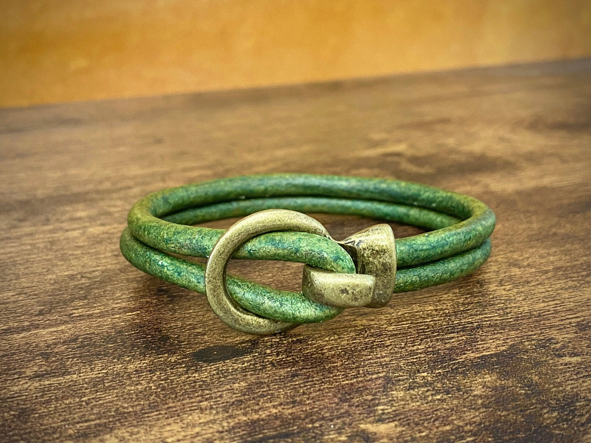 Brass Buckle Leather Bracelet