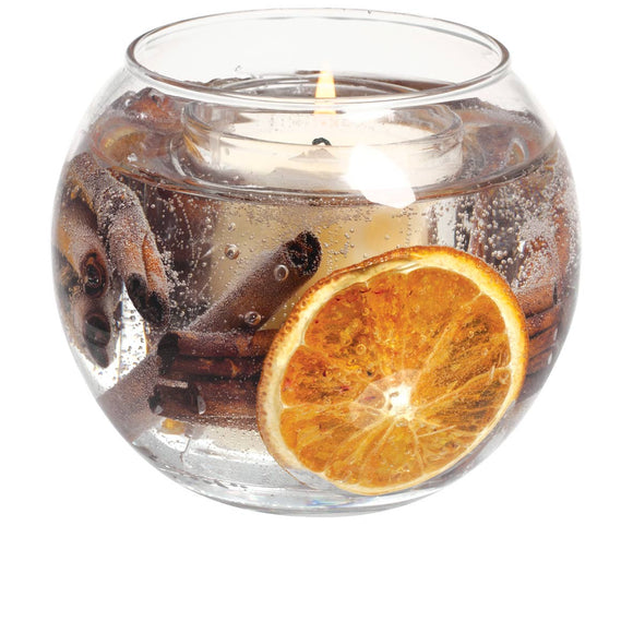 StoneGlow Cinnamon & Orange Gel Fishbowl Candle