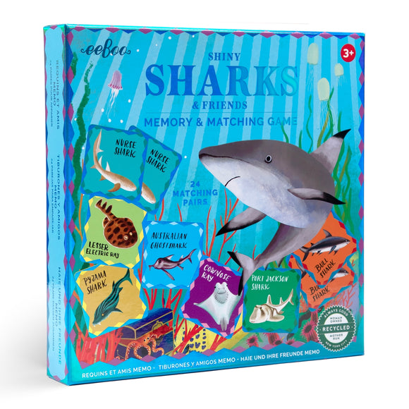 Eeboo Sharks & Friends Shiny Memory Matching Game
