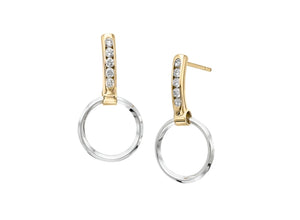 Ed Levin Uptown Sterling Silver, Gold & Diamond Earrings