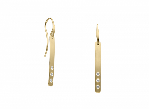 Ed Levin Gold Anticipation Earrings with Diamonds