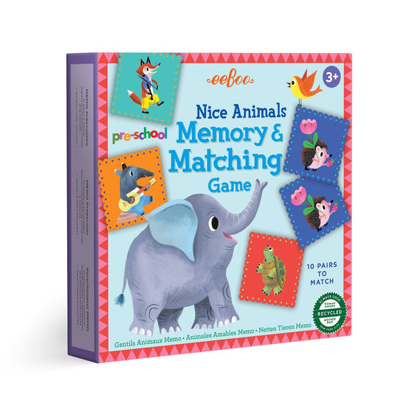 Eeboo Pre-school Nice Animals Memory Game