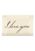 Ben's Garden - I Love You Script Decoupage Glass Tray