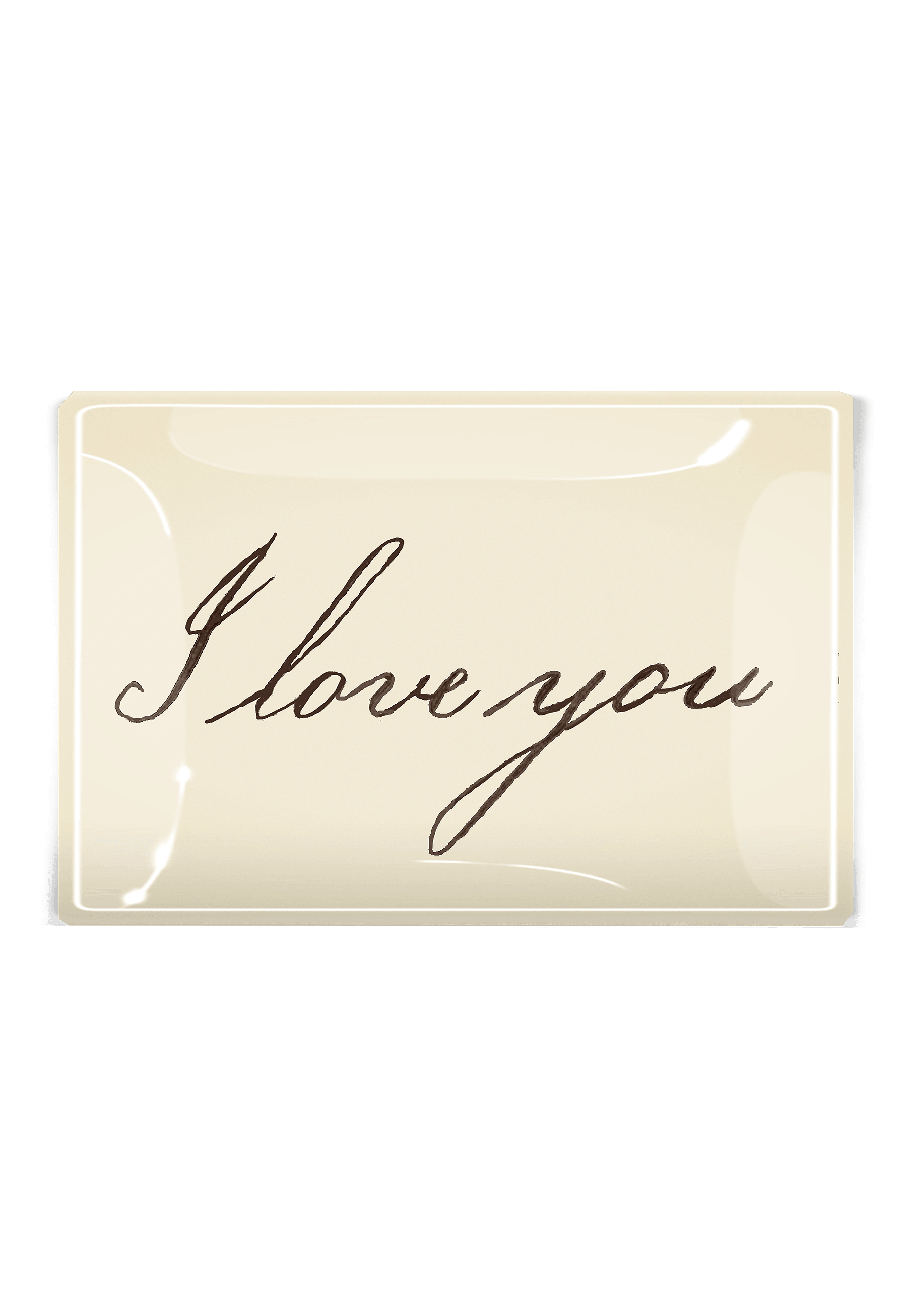 Ben's Garden - I Love You Script Decoupage Glass Tray