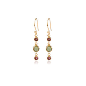 Manjusha Green Pink Tourmaline Earrings