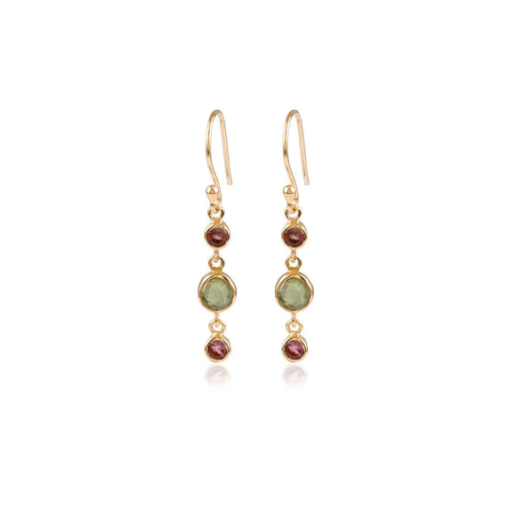 Manjusha Green Pink Tourmaline Earrings