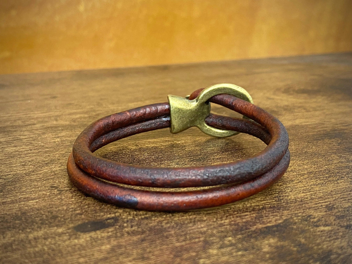 Brass Buckle Leather Bracelet