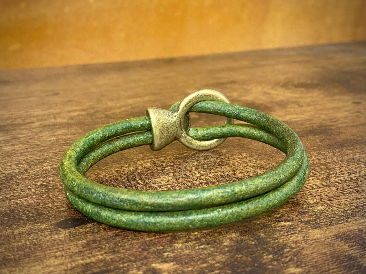 Brass Buckle Leather Bracelet
