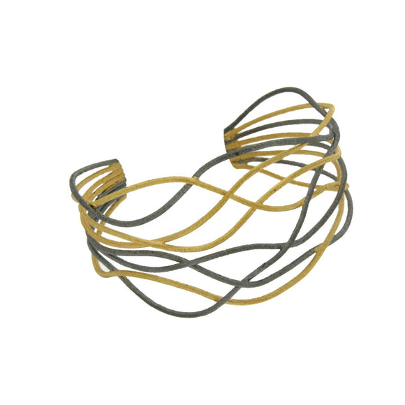 Manjusha Gold & Rhodium Radiance Wire Cuff