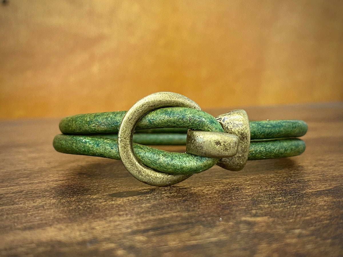 Brass Buckle Leather Bracelet