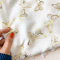 Studio Hop Gold Shimmering Foil Butterfly Creamy White Scarf