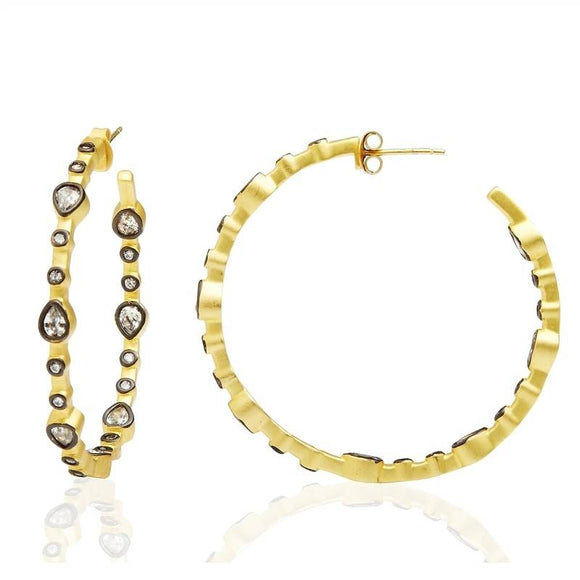 Freida Rothman Teardrop Hoop Earrings final sale