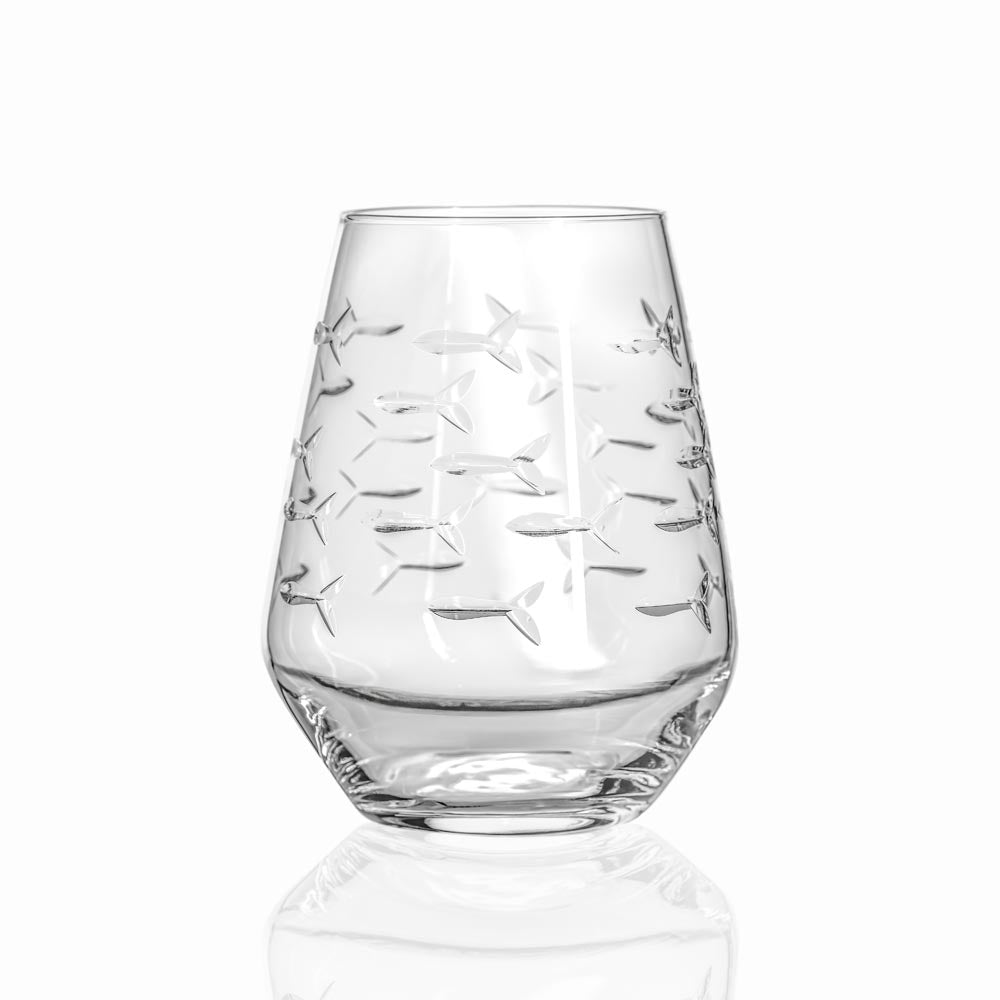 Rolf School of Fish Stemless Wine Glass