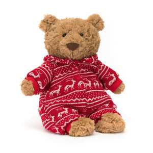 Jelly Cat Bartholomew Bear in Winter Pajamas