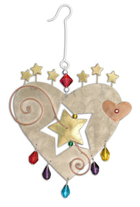 Pilgrim Imports Heart Starburst Ornament