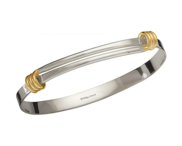 Ed Levin Signature Sterling Silver Bracelet with Gold Accents