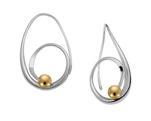 Ed Levin Bindu Sterling Silver Earrings with Gold Ball