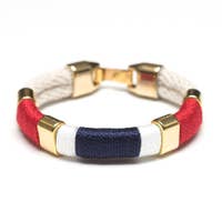 Allison Cole Newbury Multi Wrap Ivory/Red/White/Navy/Gold Bracelet