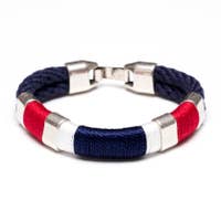 Allison Cole Newbury Multi Wrap Navy/Red/White/Navy/Silver Bracelet