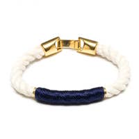 Allison Cole Beacon Single Rope Ivory/ Navy/Gold Bracelet
