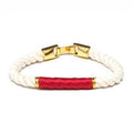 Allison Cole Beacon Single Rope Ivory/red/gold Bracelet