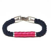 Allison Cole Beacon Single Rope Navy/Pink/Silver Bracelet