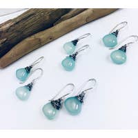 Laura J  Wanderlust Rose Quartz Earrings